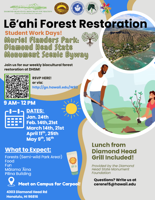 Lēʻahi (Diamond Head) Community Biocultural Forest Restoration Work Day